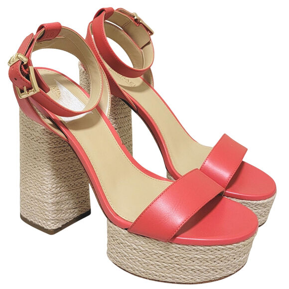 MICHAEL Michael Kors Ashton Platform Espadrille Strappy Sandals Size US 9.5M Red - Picture 2 of 7